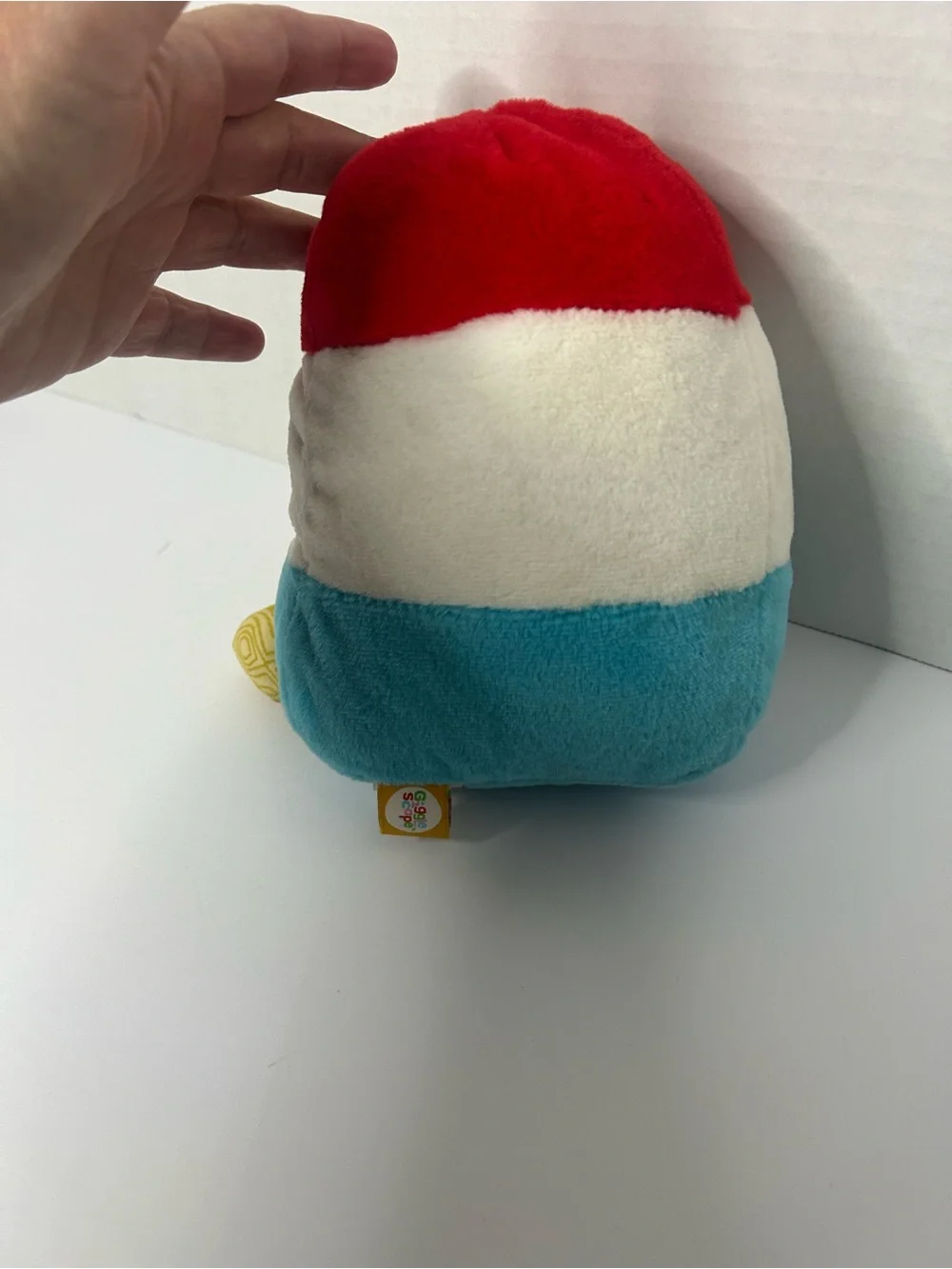 Plush Popsicle‎ Toy in Red, White, Blue with Yellow Legs